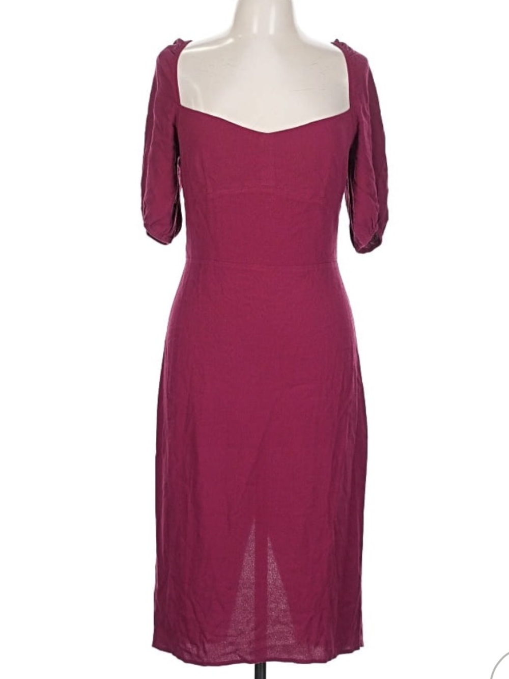 Reformation Magenta Square-Neck Midi Dress